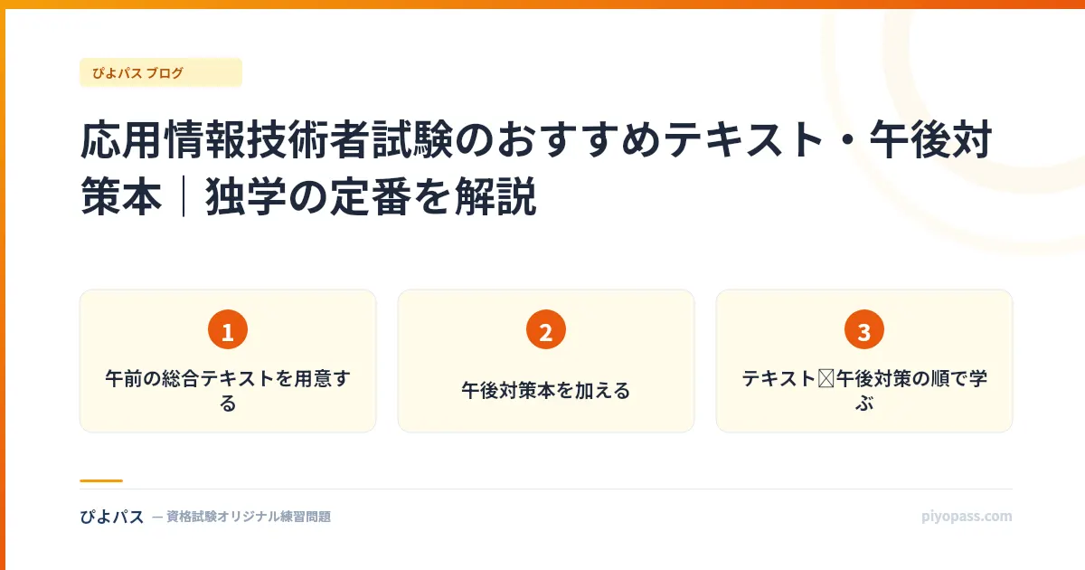 応用情報技術者試験のおすすめテキスト・午後対策本|独学の定番を解説