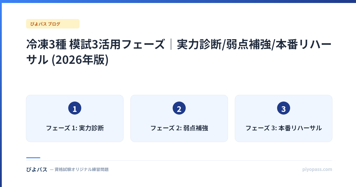 冷凍3種 模試3活用フェーズ|実力診断/弱点補強/本番リハーサル (2026年版)
