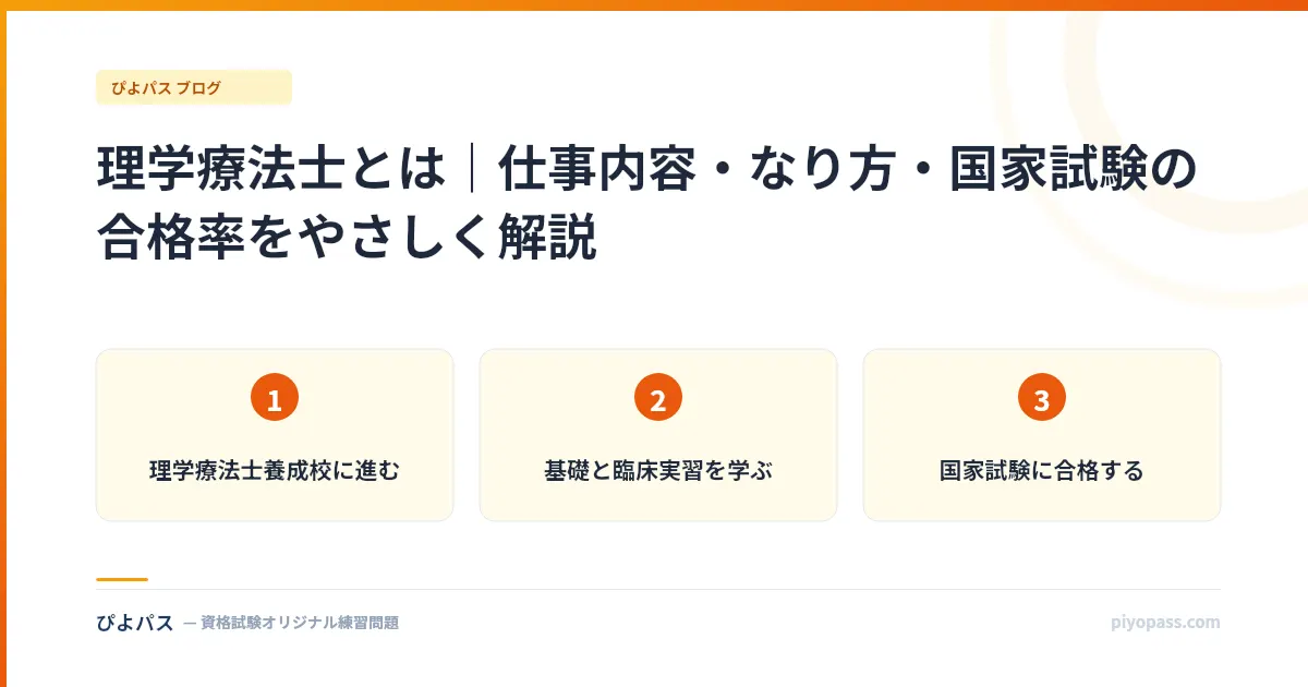 理学療法士とは｜仕事内容・なり方・国家試験の合格率をやさしく解説