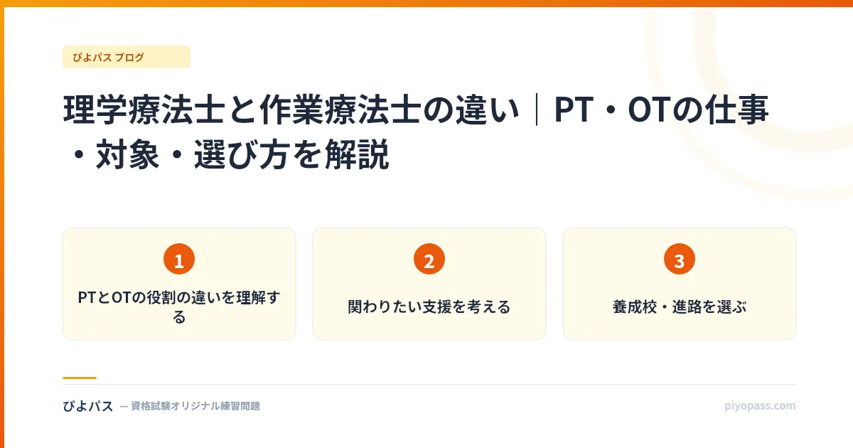 理学療法士と作業療法士の違い｜PT・OTの仕事・対象・選び方を解説