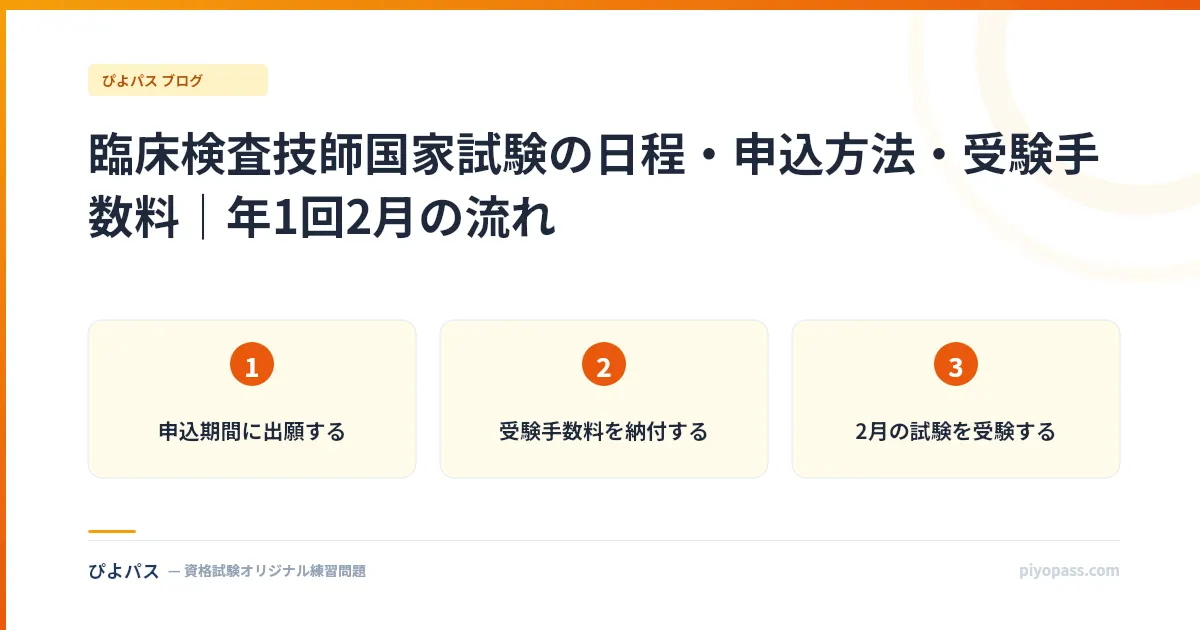臨床検査技師国家試験の日程・申込方法・受験手数料|年1回2月の流れ