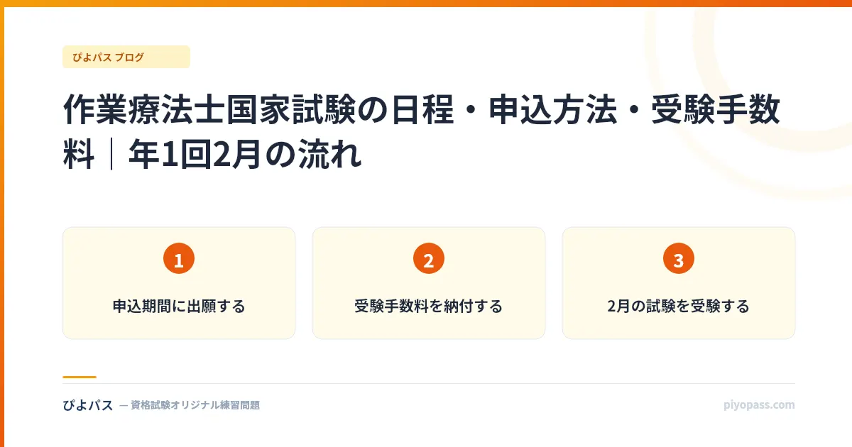 作業療法士国家試験の日程・申込方法・受験手数料｜年1回2月の流れ