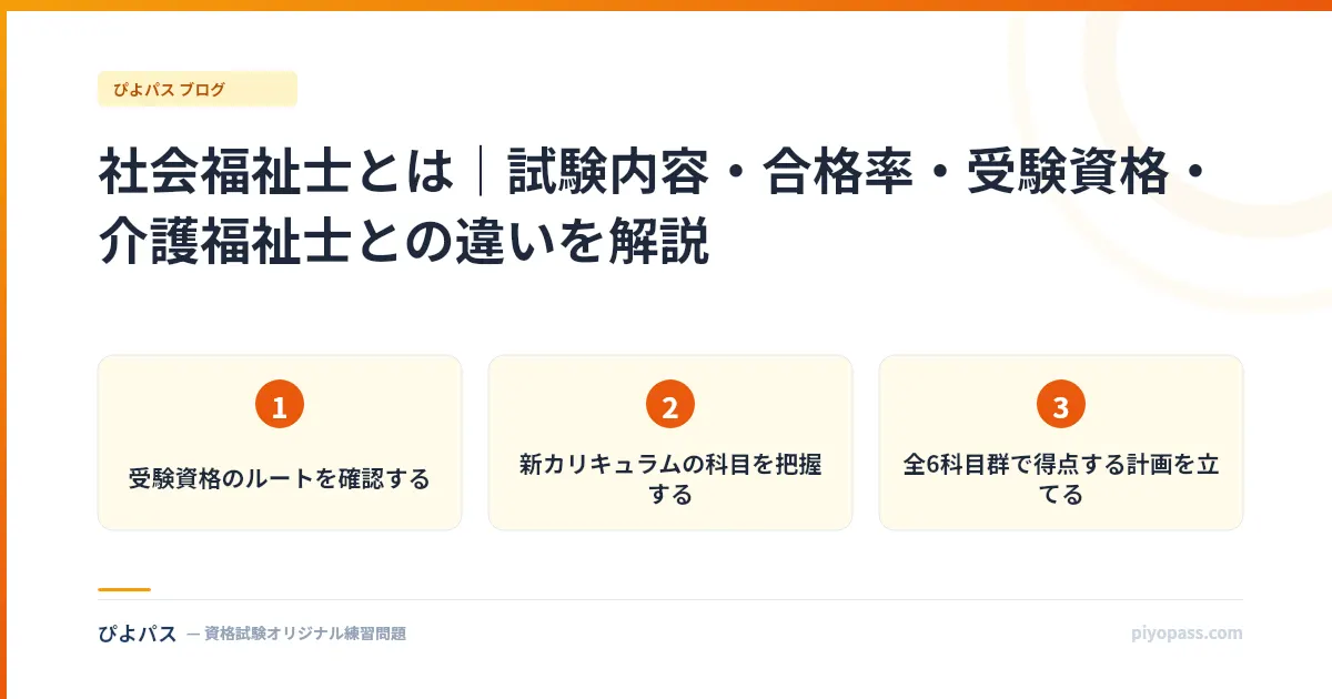 社会福祉士とは|試験内容・合格率・受験資格・介護福祉士との違いを解説
