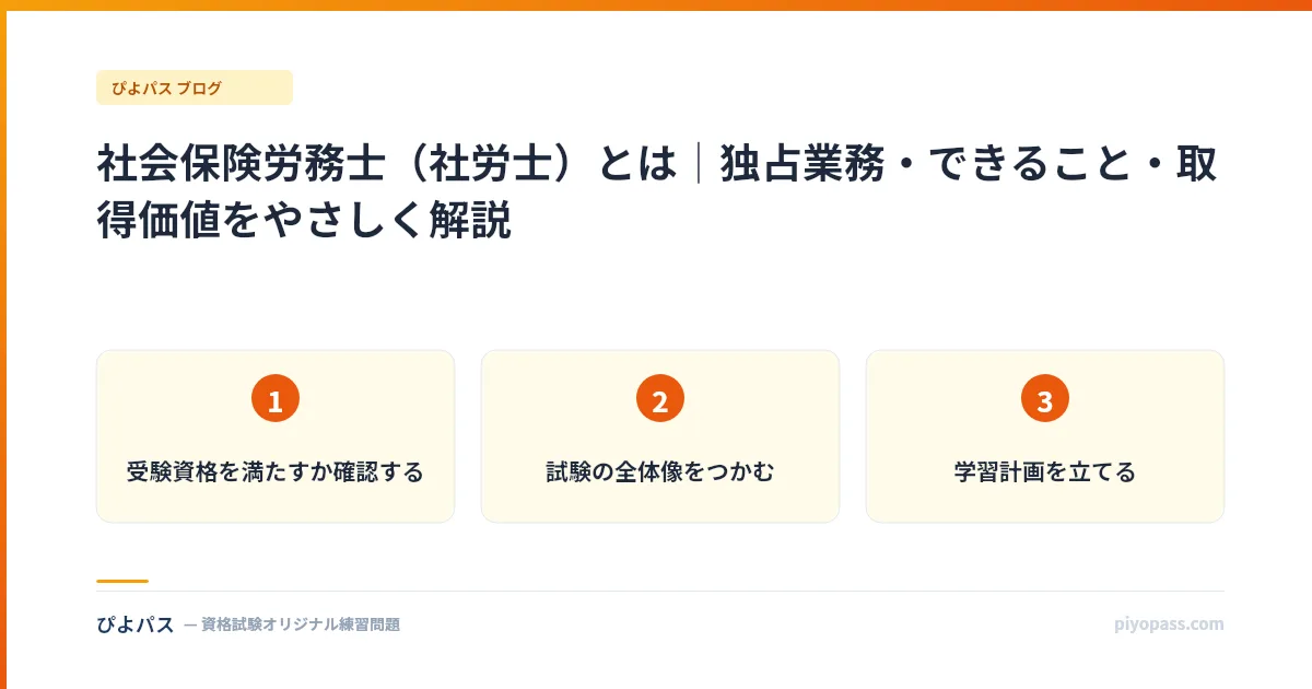 社会保険労務士(社労士)とは|独占業務・できること・取得価値をやさしく解説