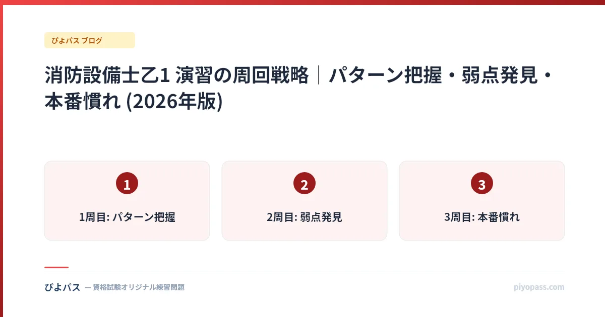 消防設備士乙1 演習の3周回戦略｜パターン把握・弱点発見・本番慣れ (2026年版)