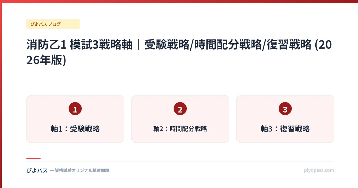 消防乙1 模試3戦略軸｜受験戦略/時間配分戦略/復習戦略 (2026年版)