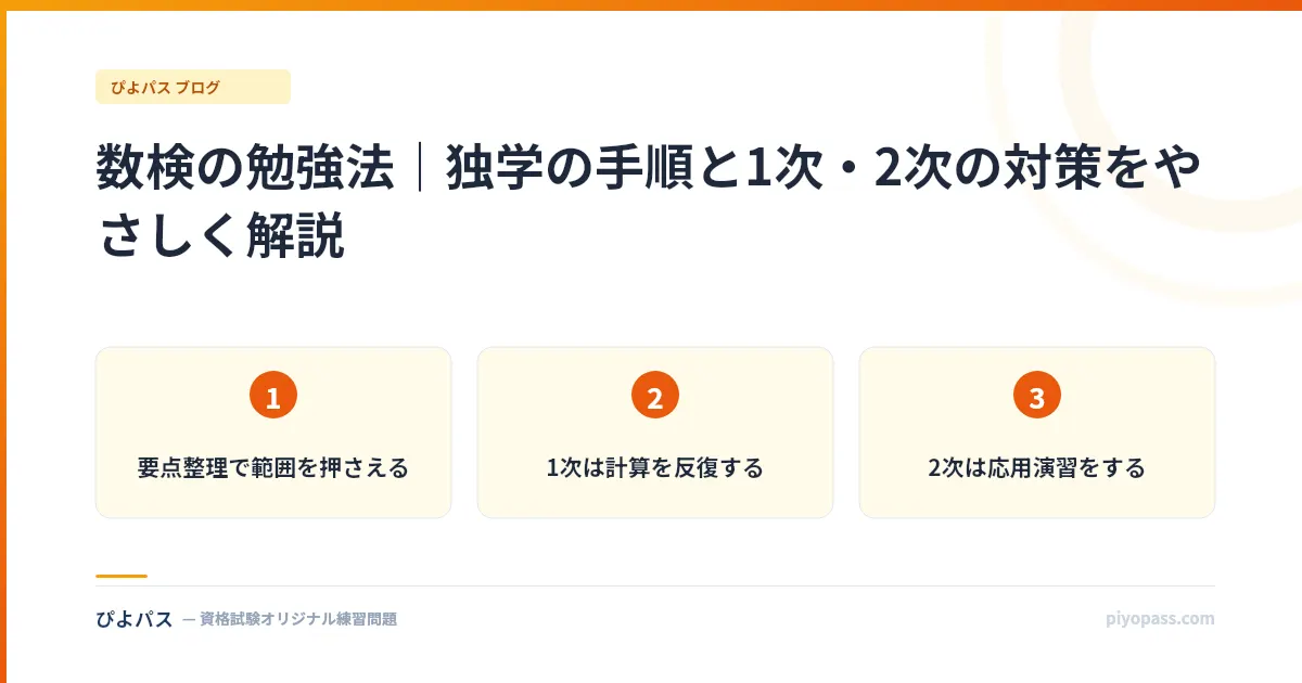 数検の勉強法｜独学の手順と1次・2次の対策をやさしく解説