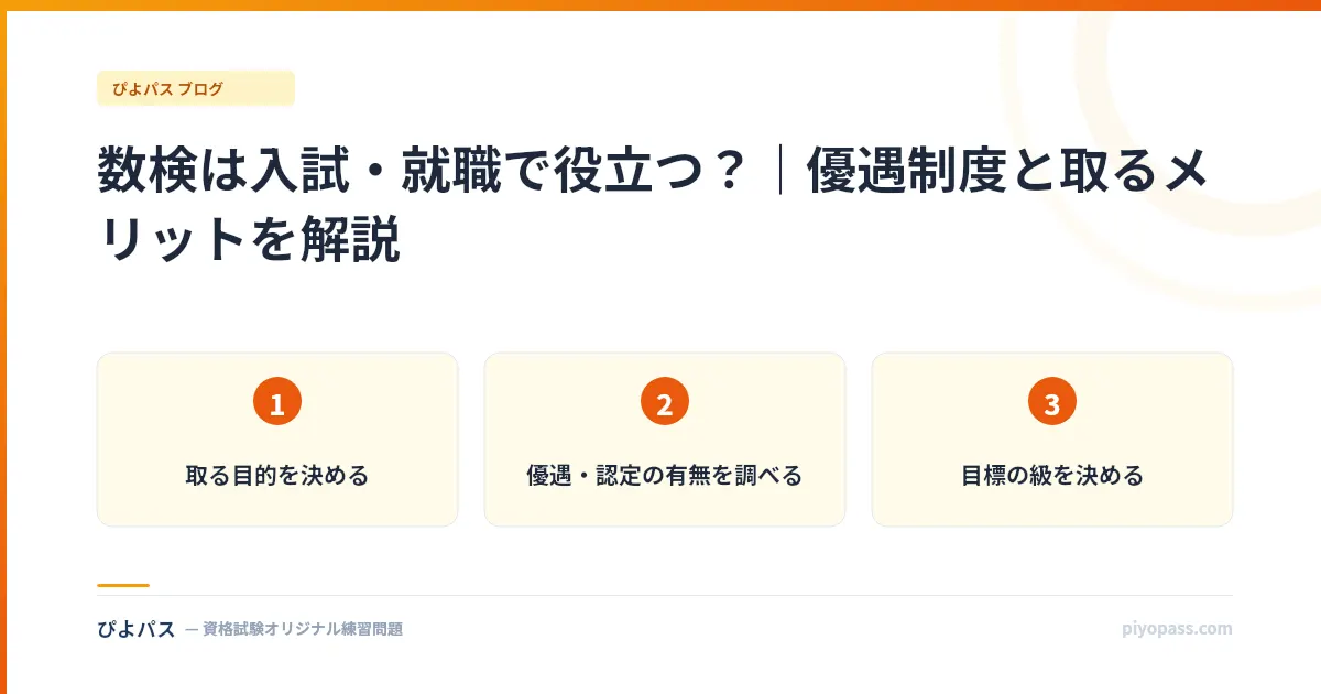 数検は入試・就職で役立つ?|優遇制度と取るメリットを解説