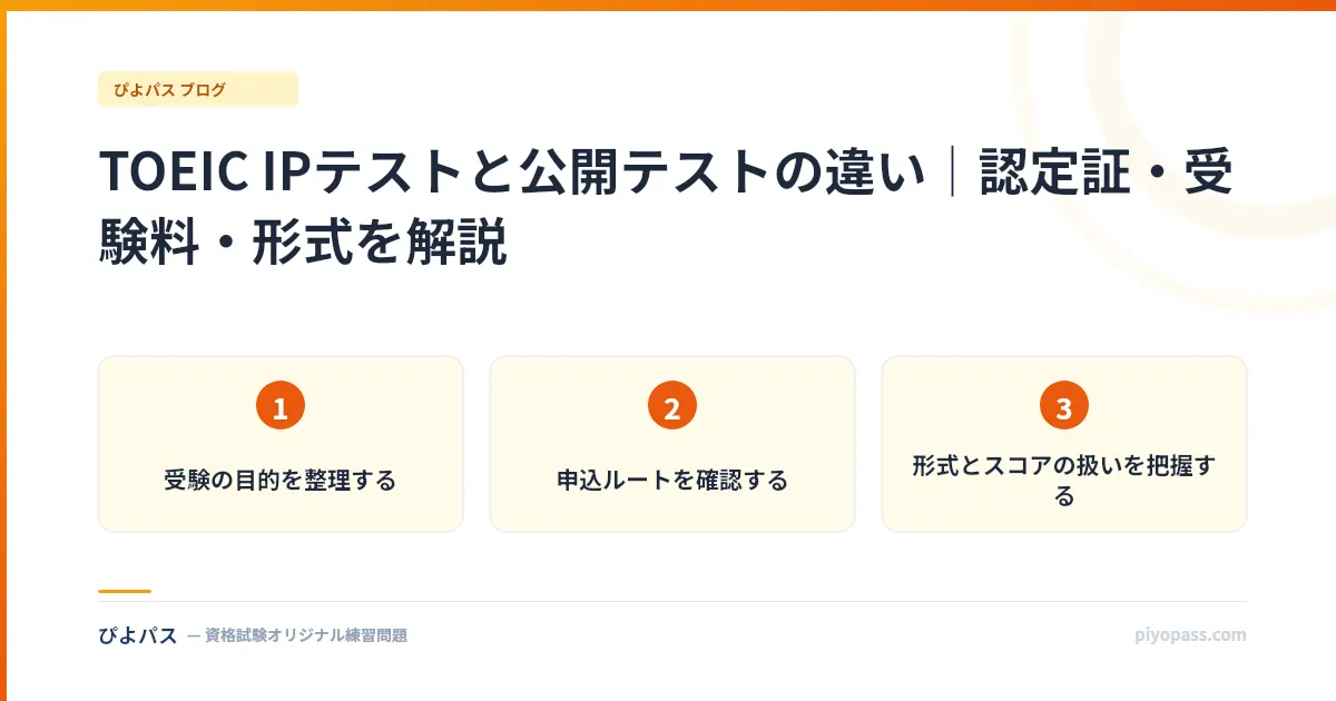 TOEIC IPテストと公開テストの違い|認定証・受験料・形式を解説