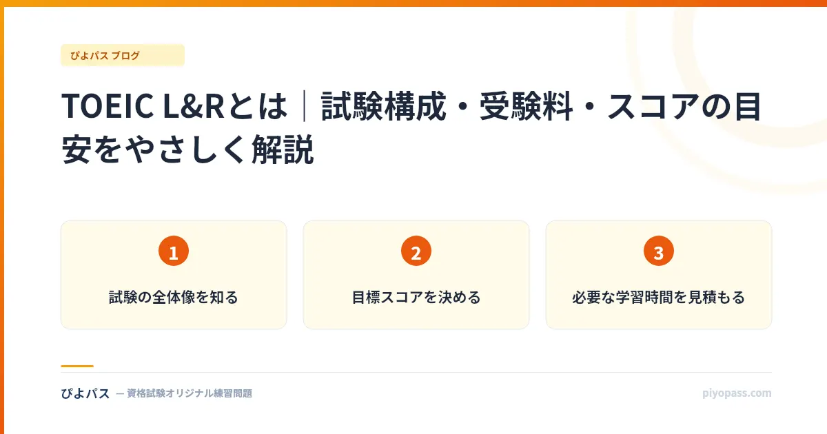 TOEIC L&Rとは|試験構成・受験料・スコアの目安をやさしく解説