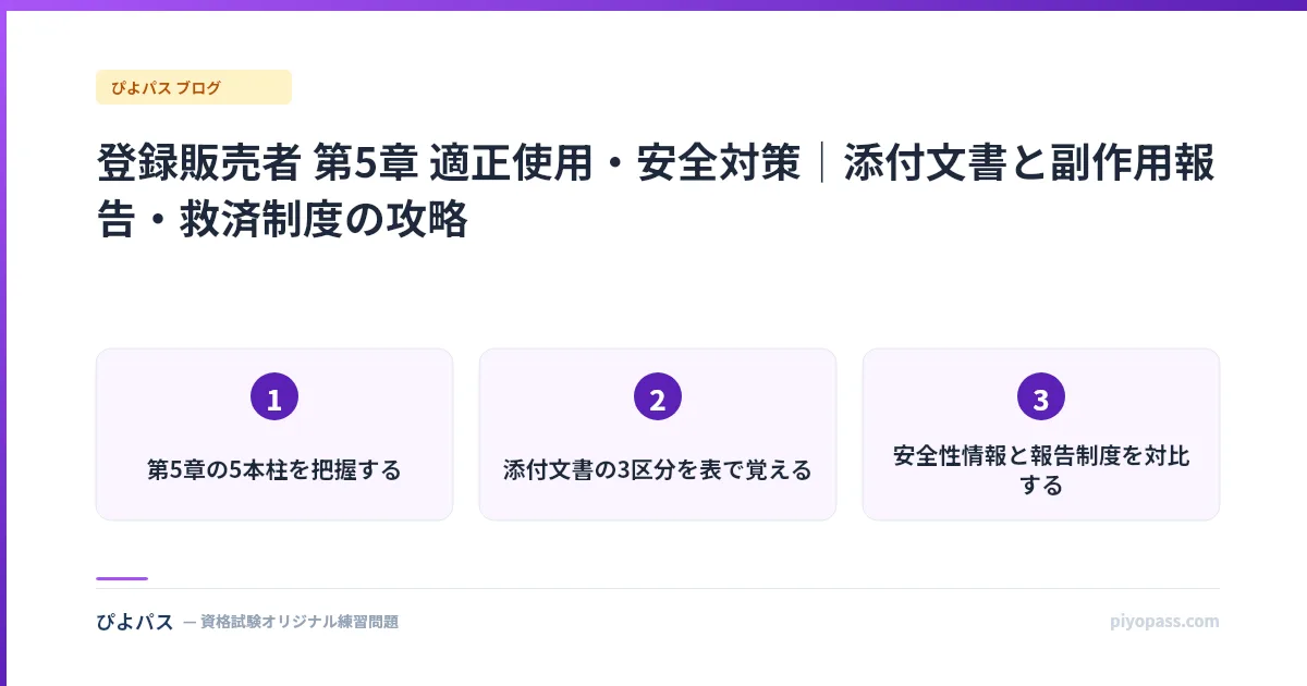 登録販売者 第5章 適正使用・安全対策｜添付文書と副作用報告・救済制度の攻略