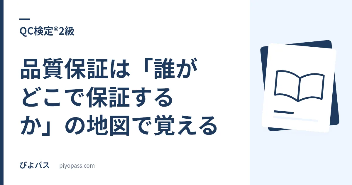 QC検定®2級の品質保証は「誰がどこで保証するか」の地図で覚える|体系図・QAネットワーク・初期流動管理